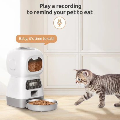 Smart Pet Feeder – 3.5L WiFi Auto Dispenser with Voice Recorder